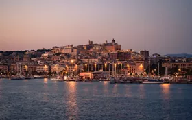View of Cagliari at sunset